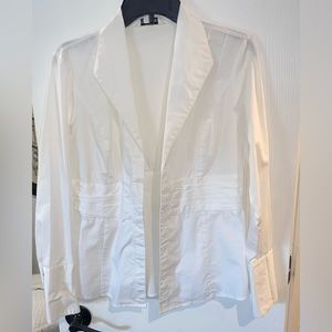 White House Black Market White Wrap and Twist Top